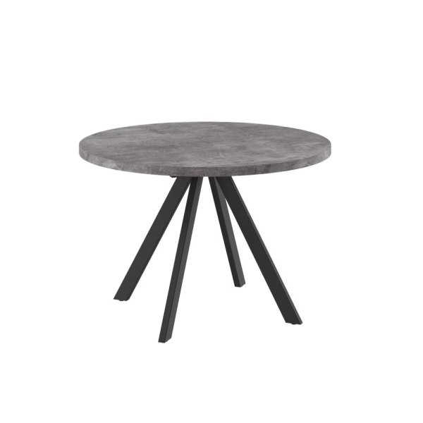 Стол RONDO-110, круглый раздвижной 110(145), ДЫМЧАТАЯ КЕРАМИКА/ЧЕРНЫЙ